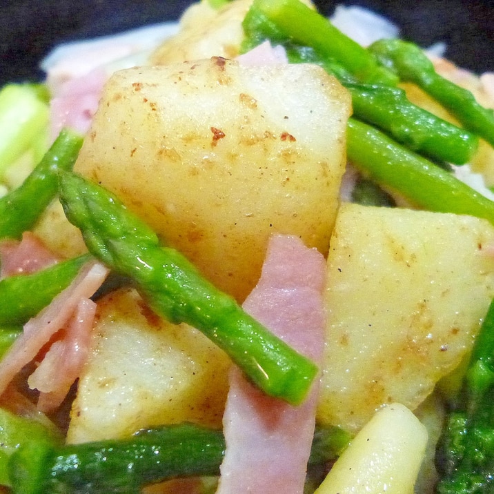 アスパラ ジャガイモ 玉ねぎの炒め物 レシピ 作り方 By しらつむ 楽天レシピ